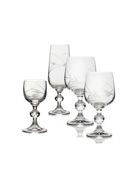 Crystalite Bohemia Set of Glasses Cocktail/Drinking / Champagne / Water / White Wine / Liqueur/Ouzo made of Crystal Stemmed 180ml 24pcs