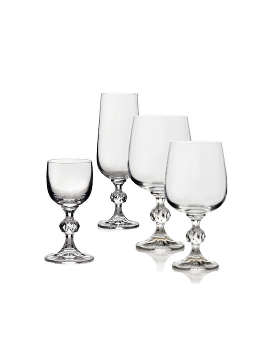 Crystalite Bohemia Set of Glasses Cocktail/Drinking / Champagne / Water / White Wine / Liqueur/Ouzo made of Crystal Stemmed 180ml 24pcs