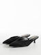 Wildleder Mules mit Niedrig Absatz in Schwarz Farbe