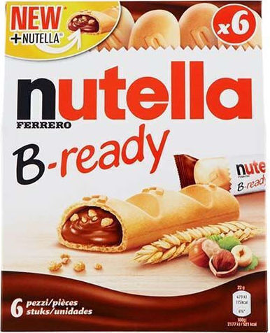 Ferrero Μπισκότα Nutella B-Ready με Γέμιση Σοκολάτα 6τμχ 132gr