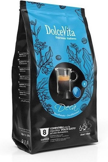Dolce Vita Capsules Espresso Decaffeine Compatible with Machine Dolce Gusto 16caps,tobolek