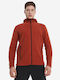 Men's Fleece Cardigan with Hood Red