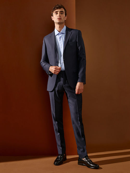 Men's Suit with Vest Blue