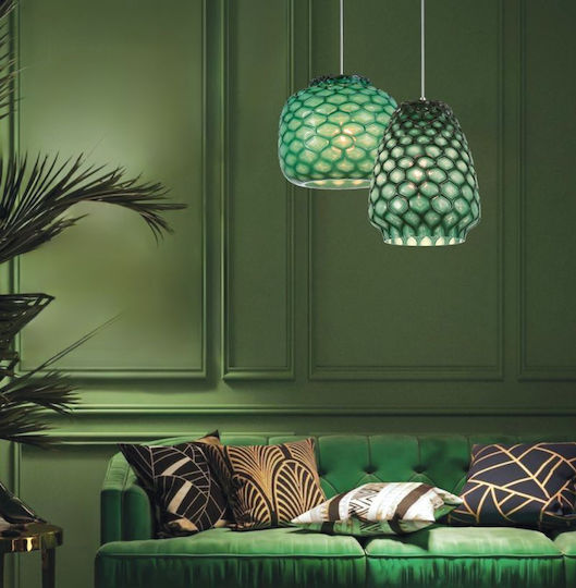 Viokef Felicia Ceiling Light Green with E27 Socket 225x225cm
