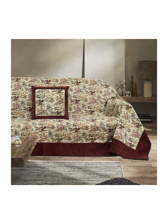 Liolios Home Ριχτάρι Διθέσιου Καναπέ Ζακάρ Burgundy 000000002781