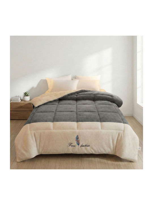 Olia Home Κουβερτοπάπλωμα Υπέρδιπλο 220x240εκ. Γκρι