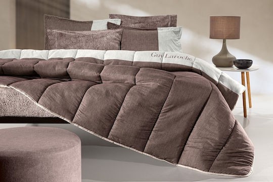 Guy Laroche Σετ Πάπλωμα Υπέρδιπλο 220x240εκ. Safari Choco 3τμχ 530 GSM
