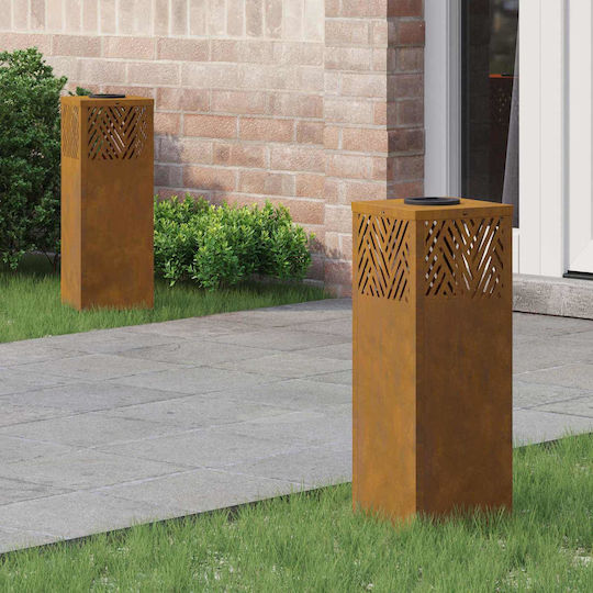 vidaXL Set of 2 Solar Lights Street Warm White with Photocell 18cmx18cmx50cmcm