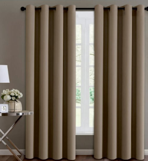 Frans Blackout Curtain With Grommets Black 140x260cm