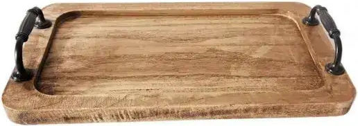 Atmosphera Servierplatte Hölzernes 35x20x5.5cm 1Stück