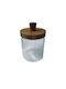 AGC Set Of 2 General Use Glass Transparent Jars With Lid 9x9x21.5cm 2 Pieces