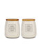 Nava Terrestrial Set 2 Pieces Vases for Coffee Sugar Tea with Lid Made of White Porcelain 780ml 2 Pieces