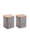 Oriana Ferelli Set of 2 Vases for Coffee / Sugar with Metallic Brown Lid 2 Pieces