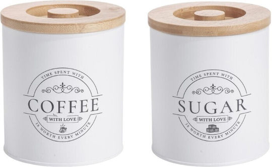 Oriana Ferelli Set of 2 Vases for Coffee Sugar with Metallic Brown Lid 2 Pieces
