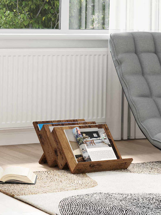 vidaXL Wooden Magazine Rack Brown 40x28.5x53cm