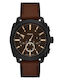Fossil Machine Men's Watch 22mm Chronograph Battery with Brown Leather Strap