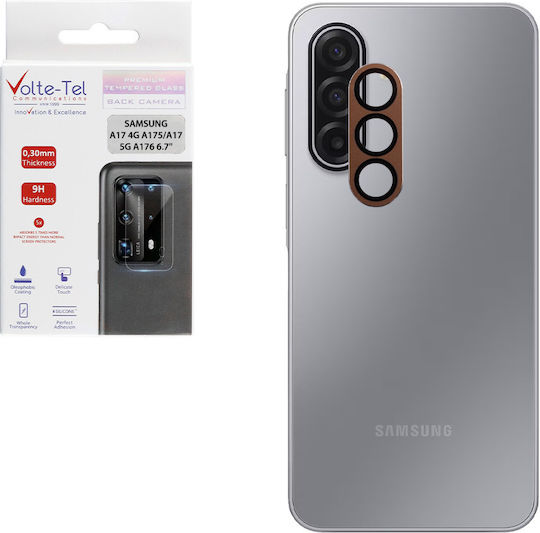Volte-Tel Glass Cover Camera Protection Tempered Glass Gold for the Samsung A17 4G, A17 5G