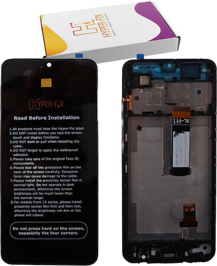 Hyper Fix Οθόνη με Μηχανισμό Αφής και Πλαίσιο για Xiaomi Redmi A5 (Μαύρο)