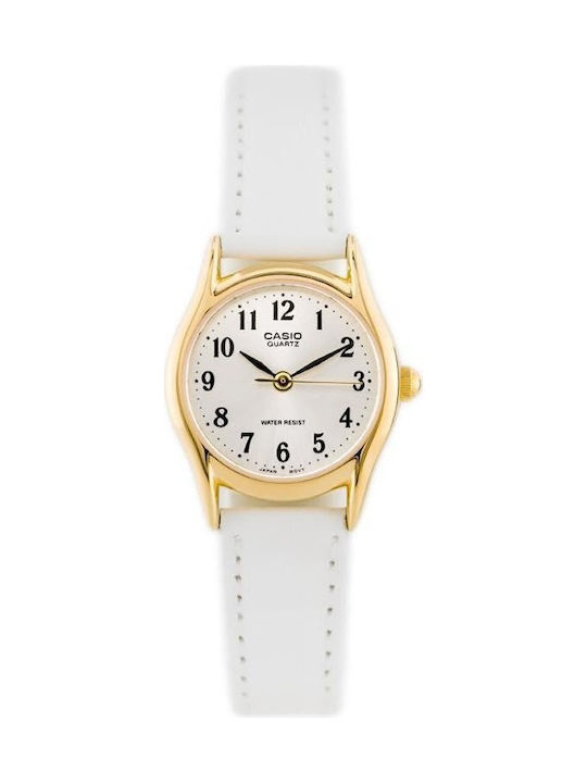 Casio Γυναικείο Ρολόι 24mm Μπαταρίας με Λευκό Δ...