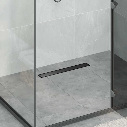 vidaXL Siphon Boden mit Größe 50x11cm Schwarz