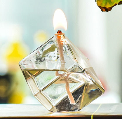 Oil Lamp Cotton Line Cube