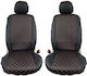 Auto Gs Car Seat Covers Front Half Covers Leatherette Black with Red Stitching Set of 4
