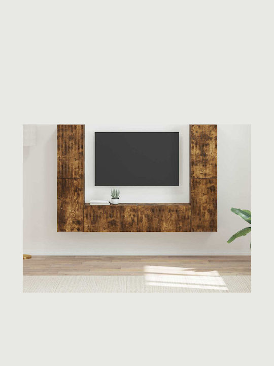 Living Room TV Unit with Lighting Smoked Oak L3...