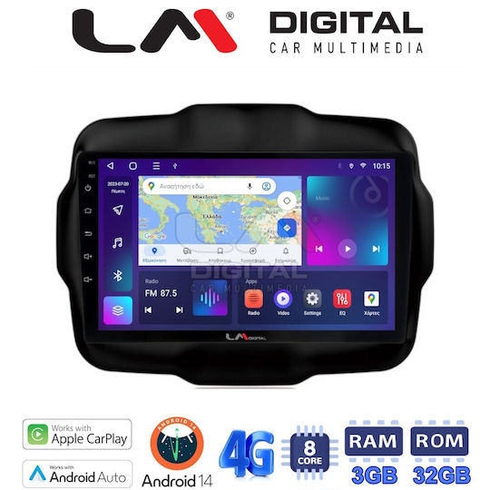 LM Digital Ηχοσύστημα Αυτοκινήτου για Jeep Renegade 2014 (Bluetooth/USB/WiFi/GPS/Apple-Carplay/Android-Auto)