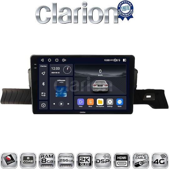 Clarion Auto-Audiosystem für Citroen C3 (Bluetooth/USB/WiFi/GPS/Apple-Carplay/Android-Auto)