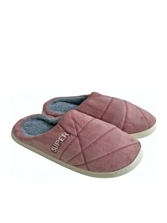 Winter Women's Slippers with Fur Purple