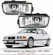 Προβολάκια Bmw E36 1991-1999 Χρωμίου Σετ 2τμχ Nlb01w