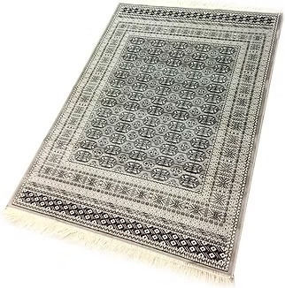 Anti-slip Rug Rectangular with Fringes Gray