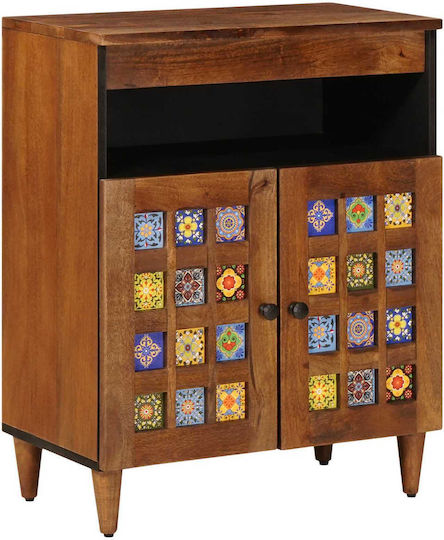 Office Storage Solid Wood Cabinet Walnut L60xW33.5xH75cm