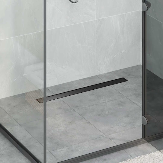 vidaXL Siphon Boden mit Größe 80x11cm Schwarz