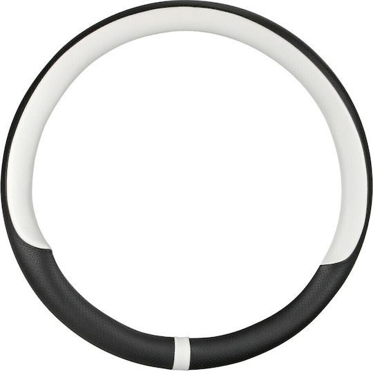Lampa Car Steering Wheel Cover made of Leatherette White with White Stitching