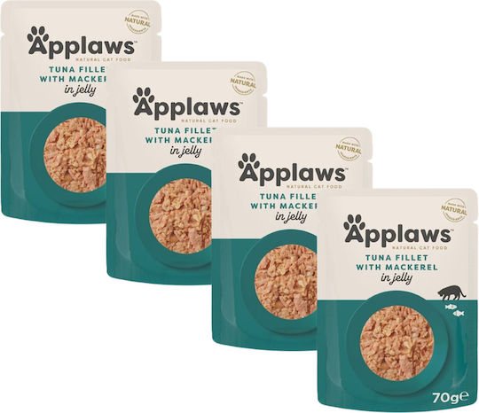 Applaws Wet Food for Adult Cats in Pouches with Tuna, Mackerel, Chicken, Fish and Vegetables 4x70gr