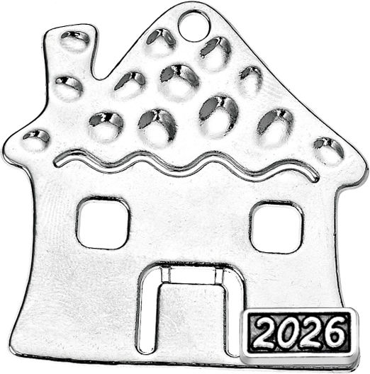 Metal Decorative Little House 4.5x4.7cm M2026/9914 Silver