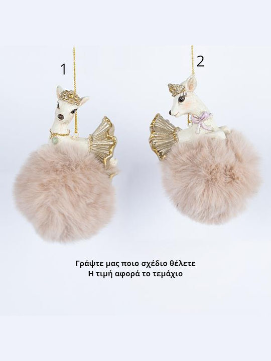 Eurolamp Christmas Plastic Deer Figure Length 6cm 600-46253