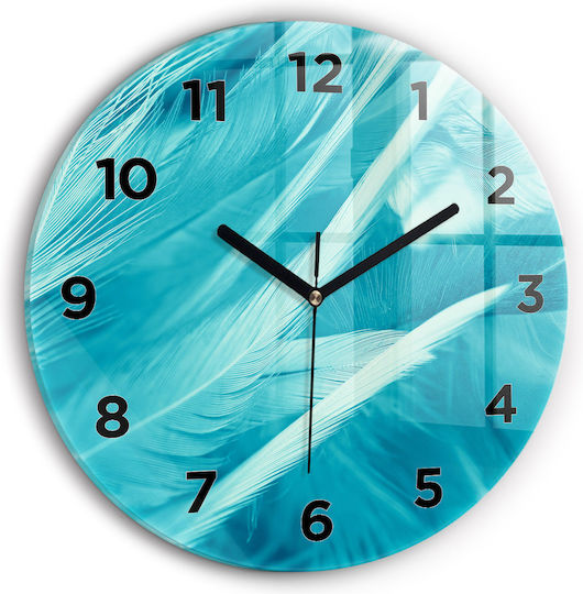 Tulup Leise Antikes Wanduhr Glas Blau Ø30cm