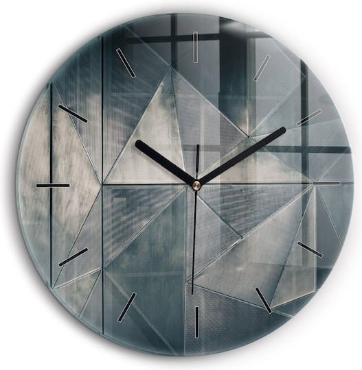 Tulup Analoge Glasgraue Wanduhr Ø60cm