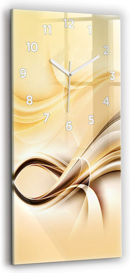 Tulup Тих режим Стенен часовник Стъкло Жълт 30x60см