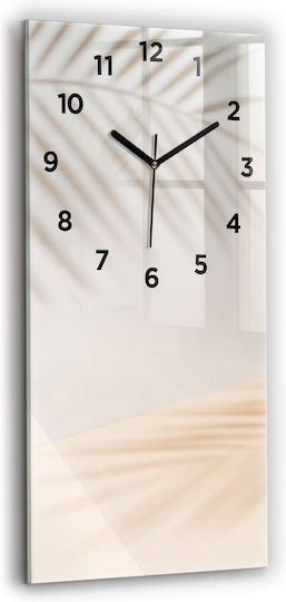 Tulup Silent Wall Clock Glass Beige 30x60cm