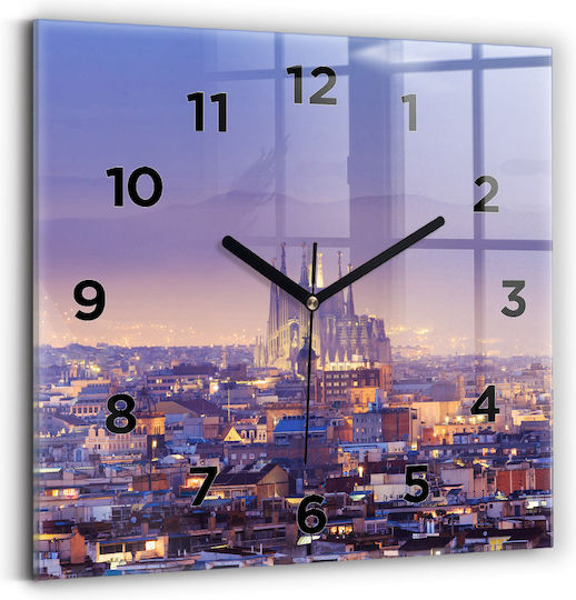 Tulup Silent Wall Clock Glass Purple Ø30cm