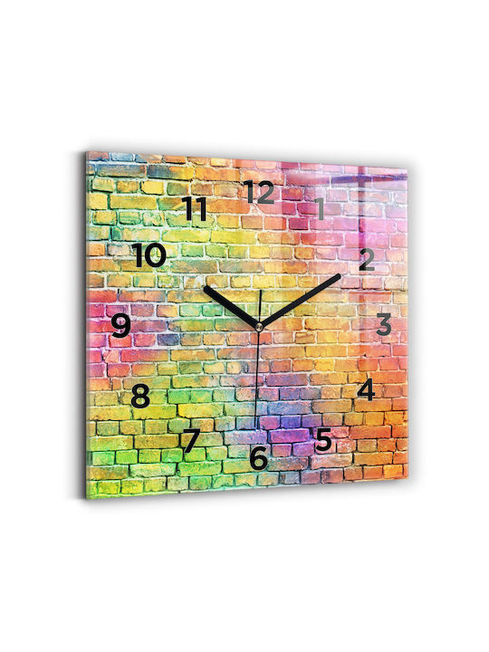 Tulup Silent Wall Clock Glass Multicolour Ø30cm