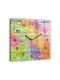 Tulup Silent Wall Clock Glass Multicolour Ø30cm