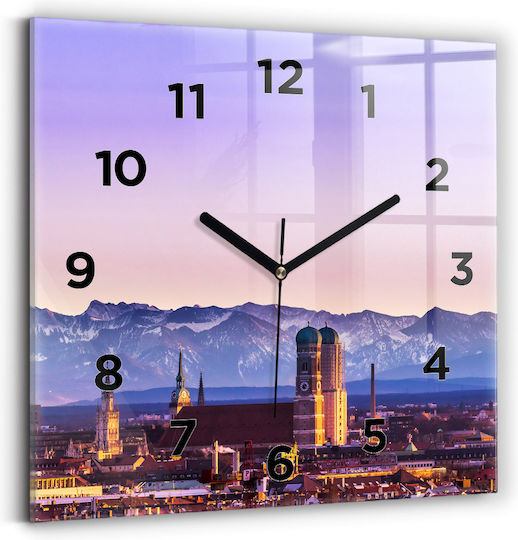 Tulup Silent Wall Clock Glass Purple Ø30cm