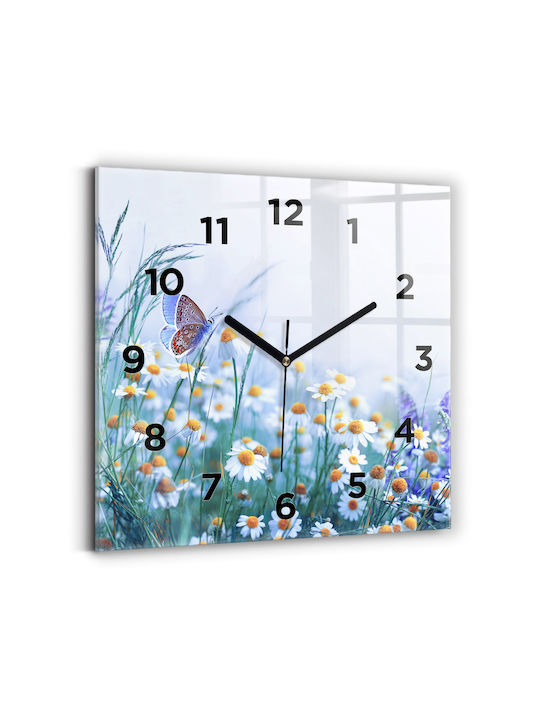 Tulup Silent Wall Clock Glass Multicolour Ø30cm