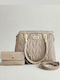 Damentasche Schultertasche Beige