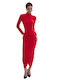 Maxi Βραδινό Φόρεμα Scarlet, Κόκκινο