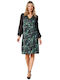 Mini Satin Mehrfarbig Kleid